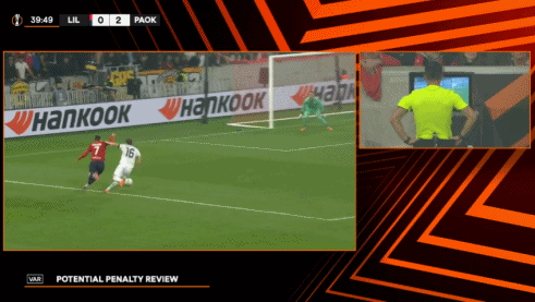 L'Equipe : Le service des arbitres de l'UEFA estime que l'arbitre n'a commis aucune erreur d'appréciation lors du match 3-4 de Lille à Thessalonique