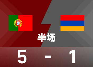 Mi-temps des éliminatoires européennes : double tir de Neves, tir B, Portugal 5-1 Arménie